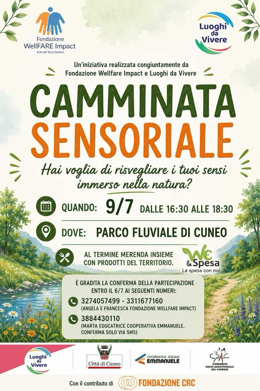 Camminata Sensoriale al Parco Fluviale di Cuneo