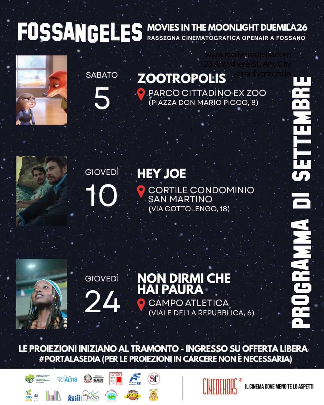 Fossangeles 2026 – Cinema all’aperto a Fossano | Programma di settembre